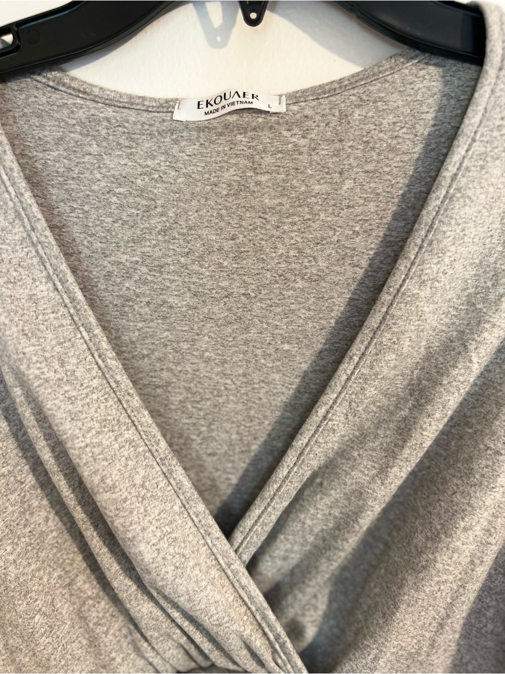 Gray Ruffle Sleeve Twisted Front Top - Picture 3 of 6
